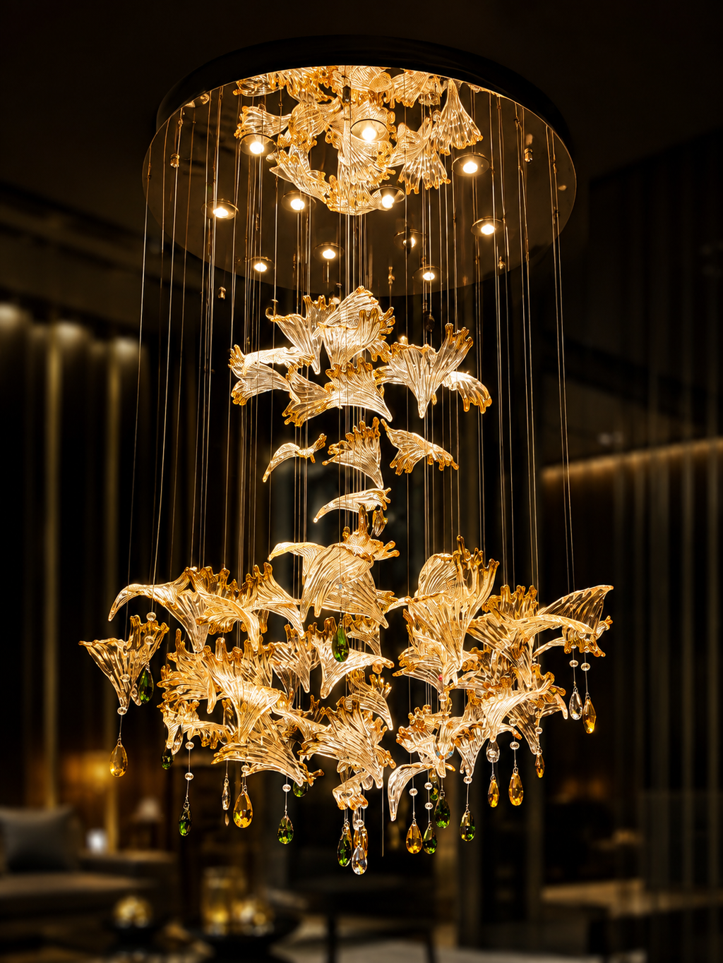 The Nylora Bloom — Luxury Crystal Floral Cascade Chandelier