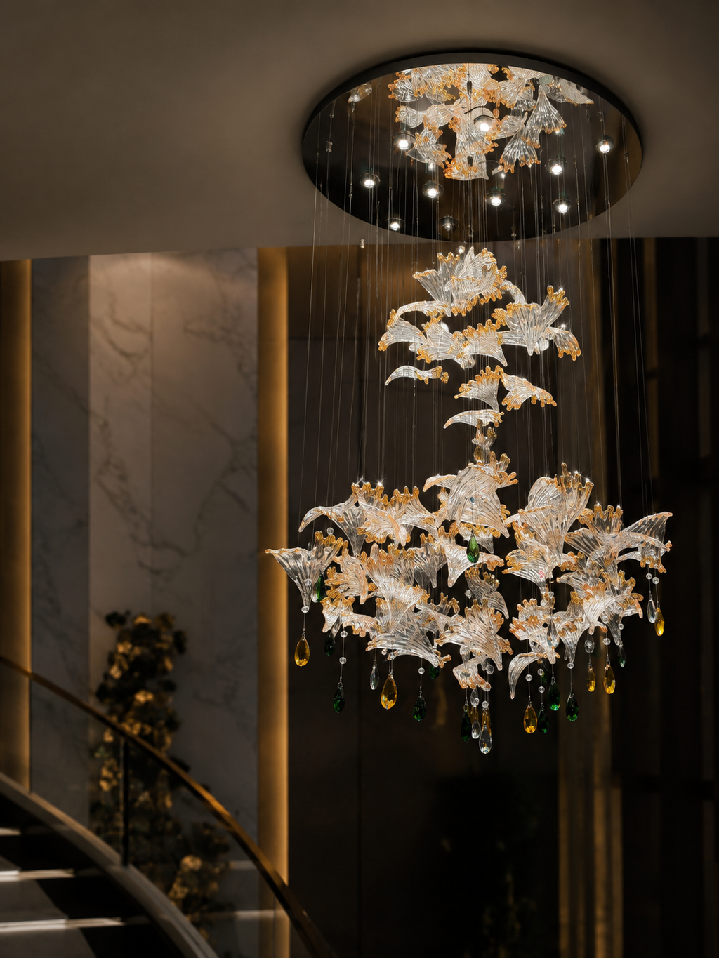 The Nylora Bloom — Luxury Crystal Floral Cascade Chandelier
