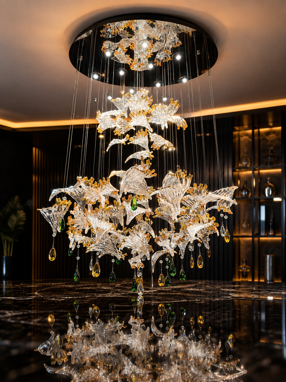 The Nylora Bloom — Luxury Crystal Floral Cascade Chandelier