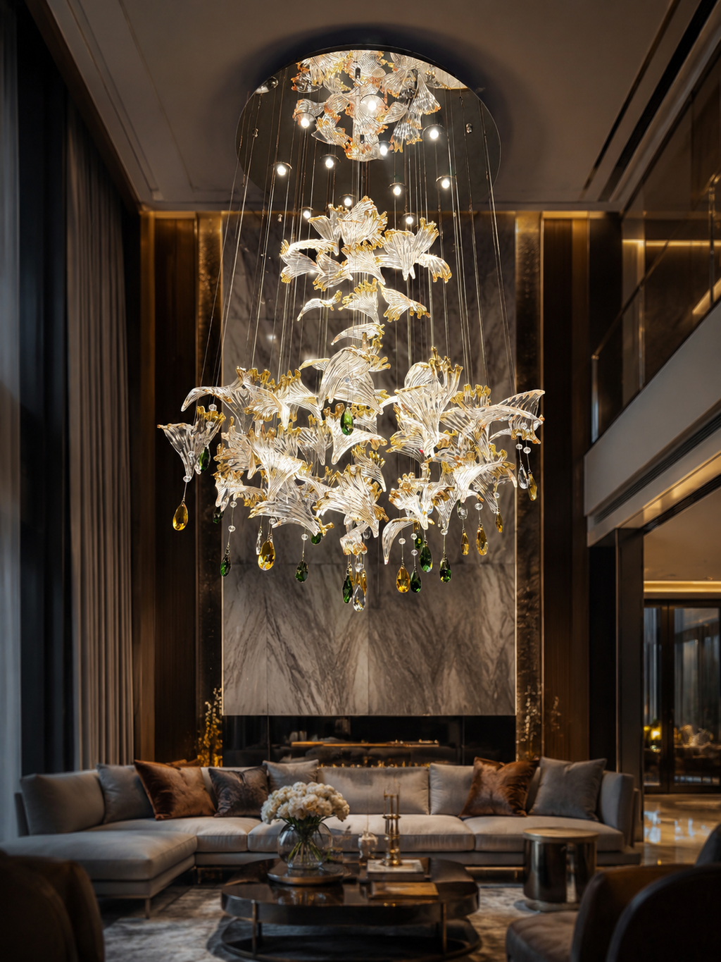 The Nylora Bloom — Luxury Crystal Floral Cascade Chandelier