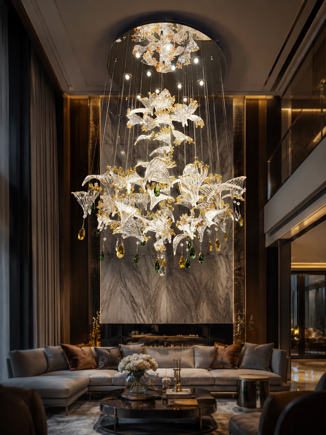 The Nylora Bloom — Luxury Crystal Floral Cascade Chandelier