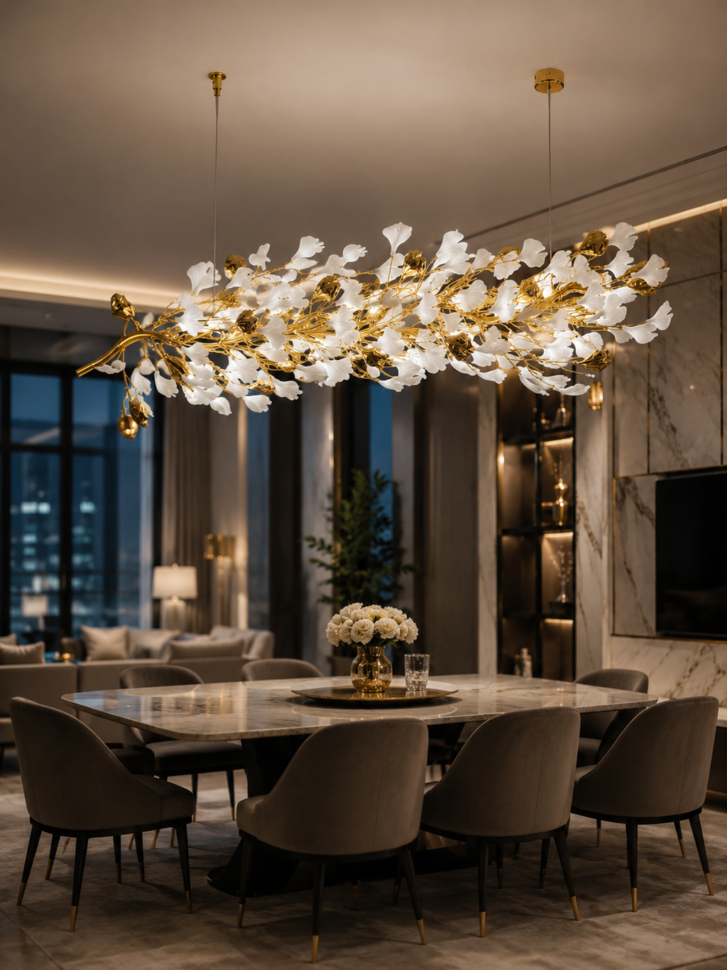 The Fiorvelle Chandelier — Luxury Floral Branch Statement Chandelier