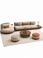 The Florenza Sofa Set — Luxury Modular Solid Teak Wood Living Room Sofa