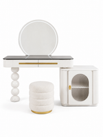 The Luméra Dressing Table — Luxury Contemporary Vanity with Fluted Cabinet