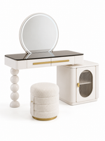 The Luméra Dressing Table — Luxury Contemporary Vanity with Fluted Cabinet