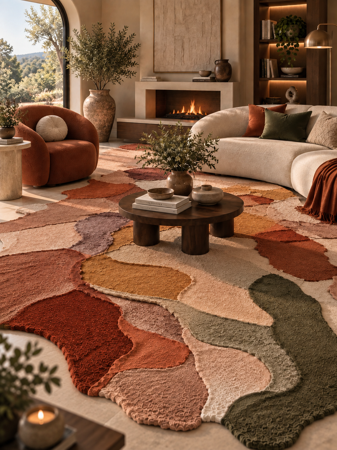 The Terra Mosaic Rug — Luxury Organic Patchwork Area Rug