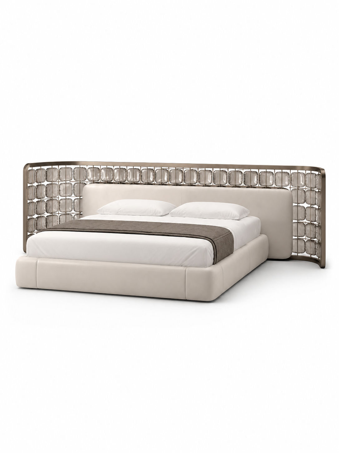 The Calista Bed — Luxury Curved Upholstered Bed