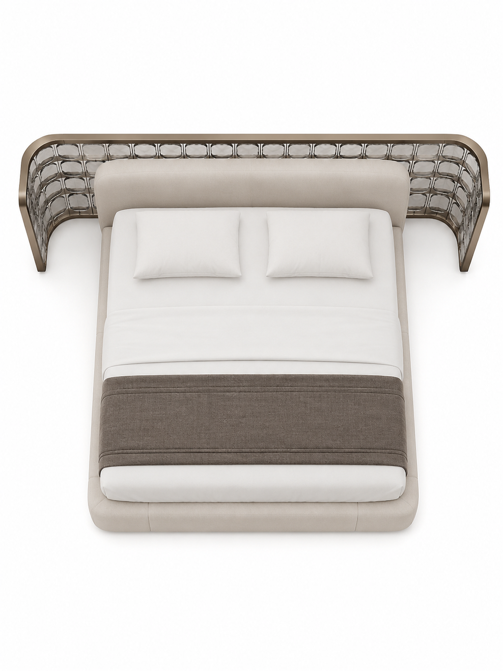The Calista Bed — Luxury Curved Upholstered Bed