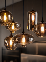 The Cascade Chandelier — Luxury Smoked Glass Multi-Light Pendant Chandelier
