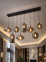 The Cascade Chandelier — Luxury Smoked Glass Multi-Light Pendant Chandelier