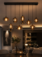 The Cascade Chandelier — Luxury Smoked Glass Multi-Light Pendant Chandelier