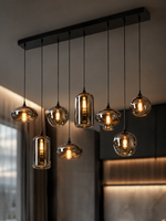 The Cascade Chandelier — Luxury Smoked Glass Multi-Light Pendant Chandelier