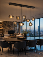 The Cascade Chandelier — Luxury Smoked Glass Multi-Light Pendant Chandelier