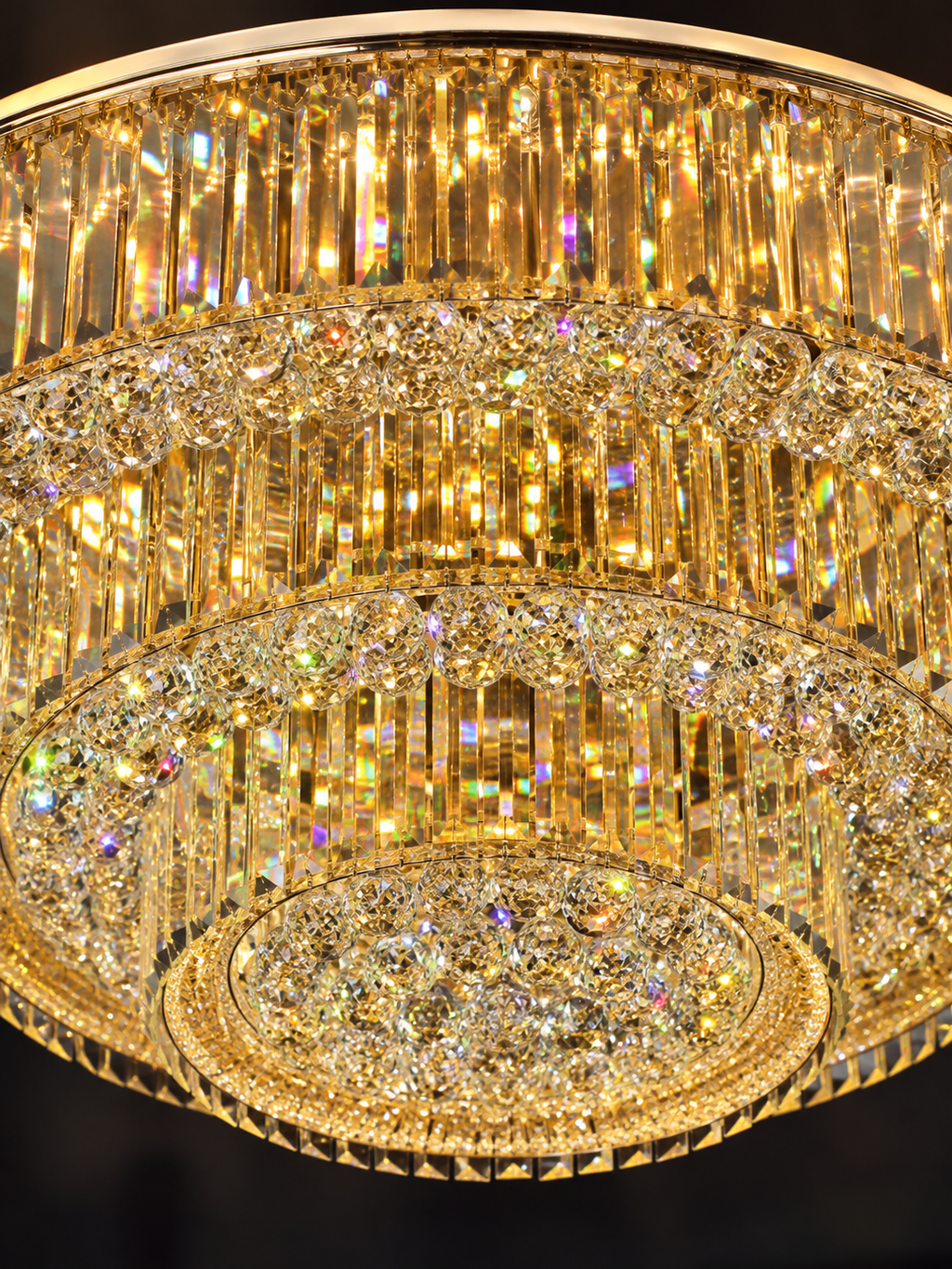 The Aurelith Chandelier — Luxury Crystal Halo Cascade Chandelier