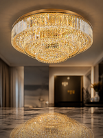 The Aurelith Chandelier — Luxury Crystal Halo Cascade Chandelier