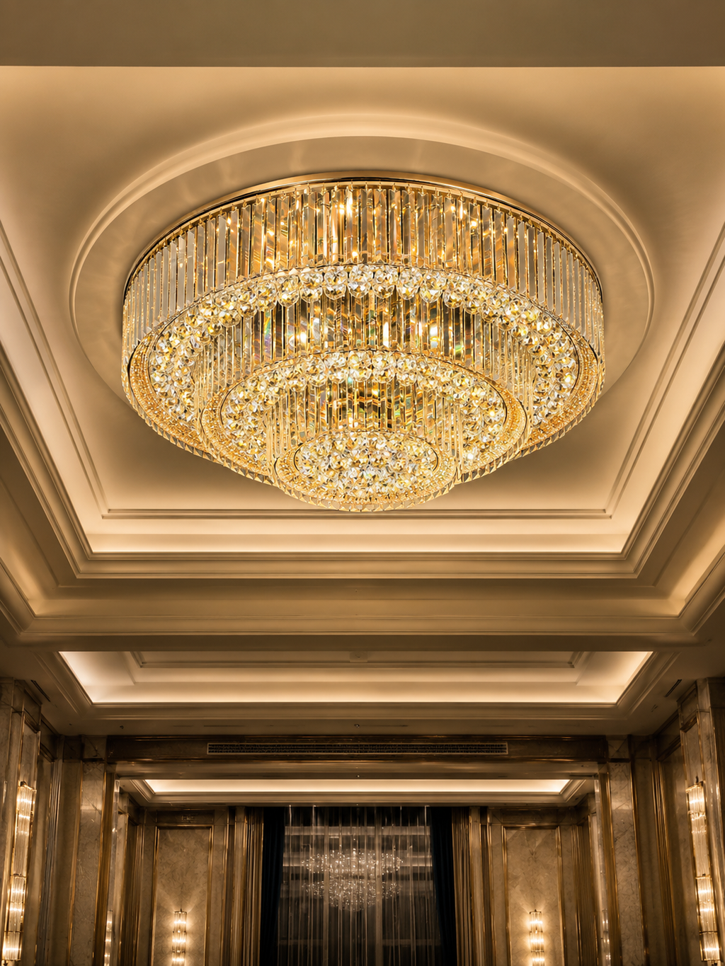 The Aurelith Chandelier — Luxury Crystal Halo Cascade Chandelier
