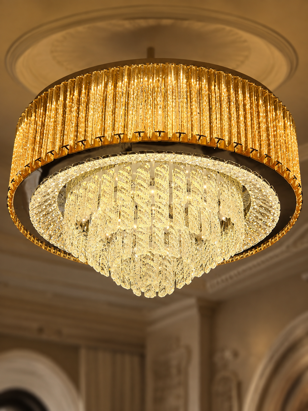 The Dorelle Chandelier — Luxury Crystal Ring Cascade Chandelier