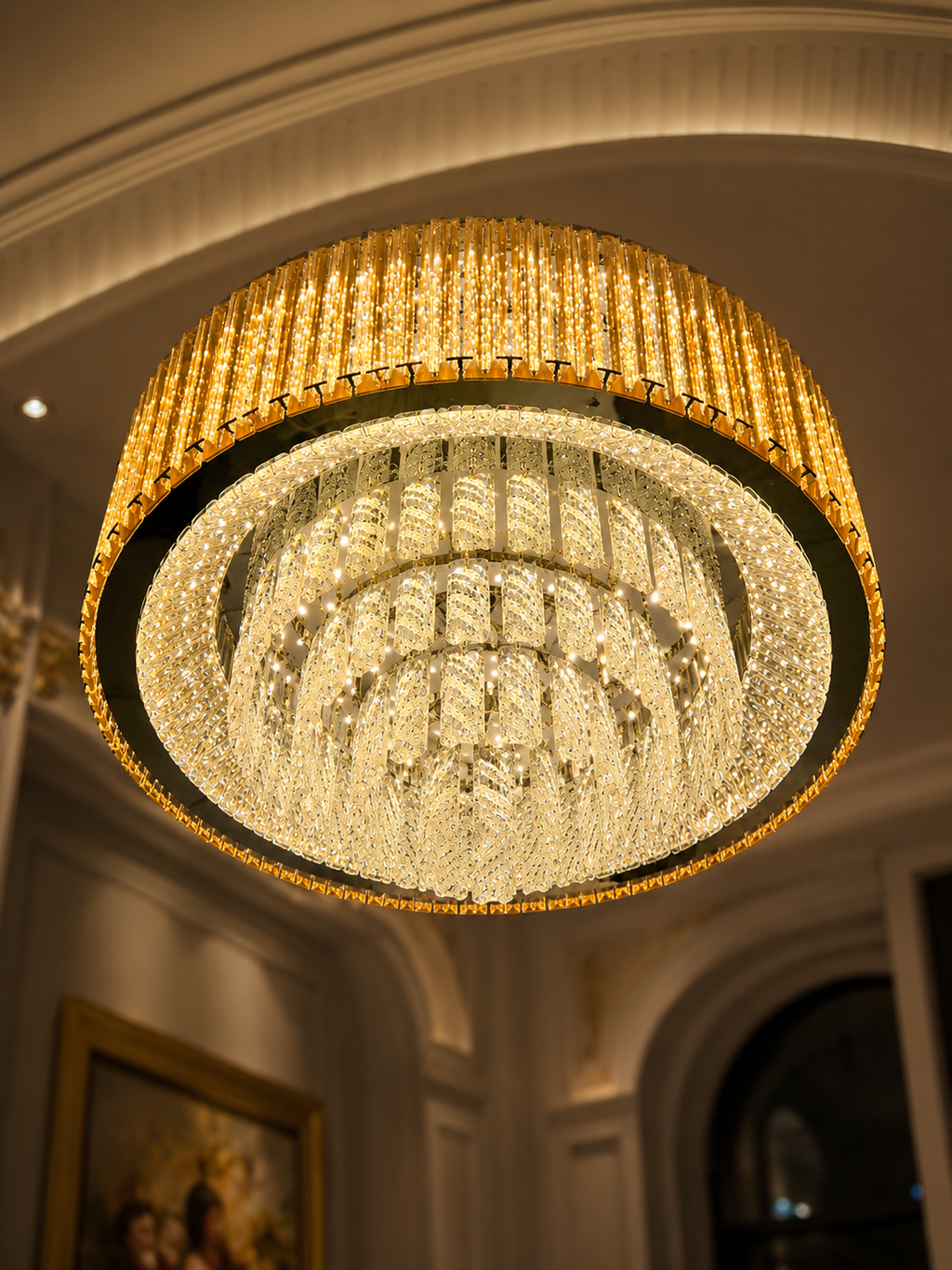 The Dorelle Chandelier — Luxury Crystal Ring Cascade Chandelier