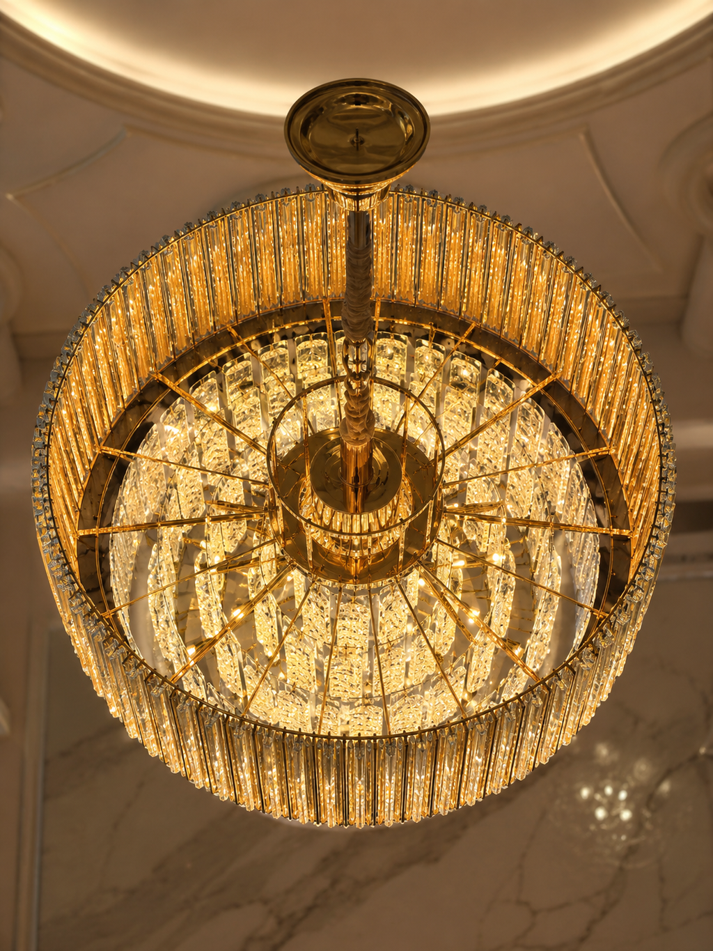 The Dorelle Chandelier — Luxury Crystal Ring Cascade Chandelier