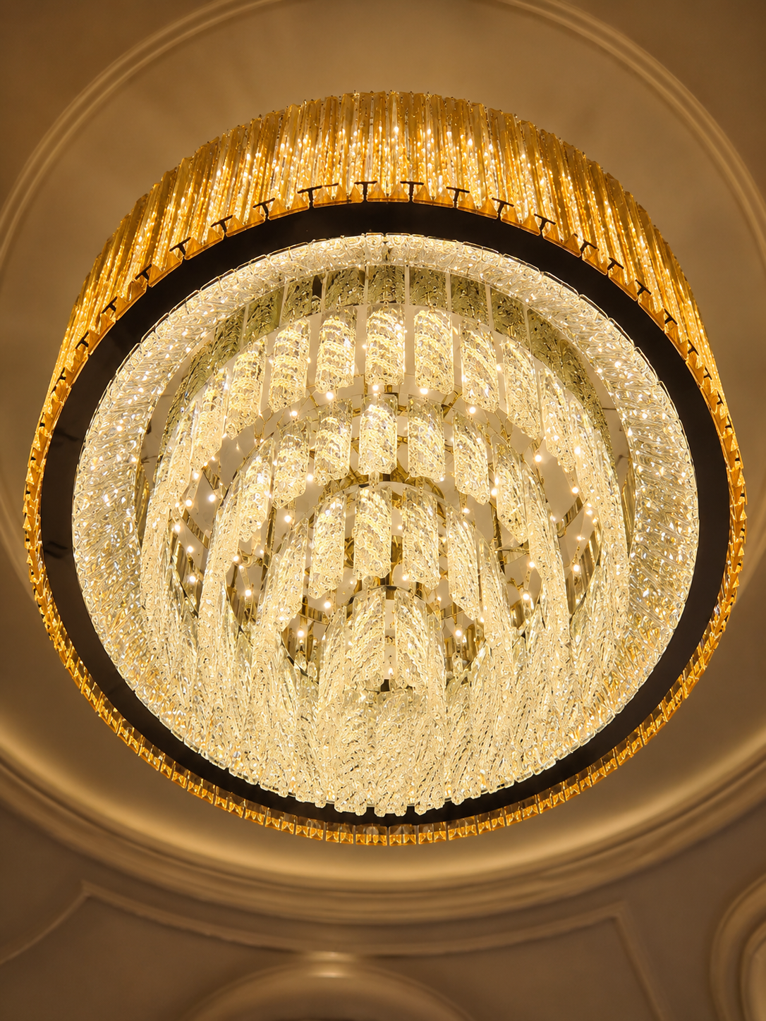 The Dorelle Chandelier — Luxury Crystal Ring Cascade Chandelier
