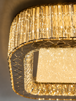 The Zorielle Chandelier — Luxury Golden Crystal Square Ceiling Chandelier