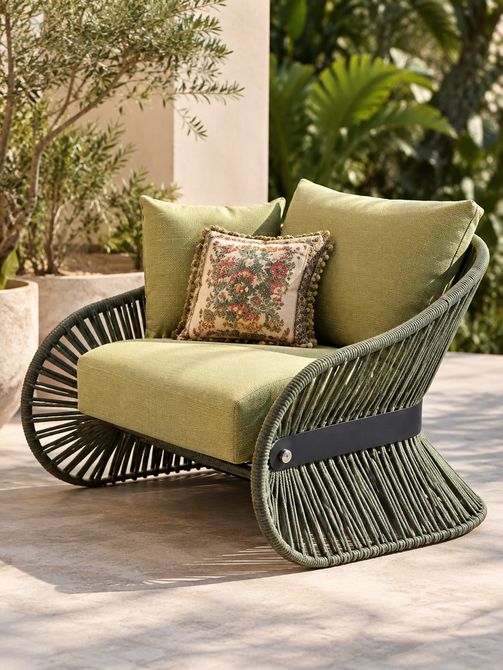 The Mirelle Outdoor Chair — Luxury Woven Lounge Chair