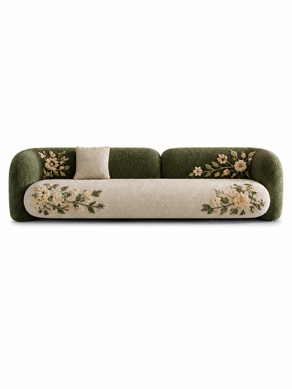 The Uvelora Sofa — Luxury Botanical Curved 4 Seater Sofa