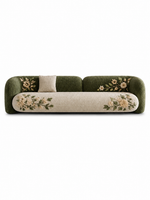The Uvelora Sofa — Luxury Botanical Curved 4 Seater Sofa
