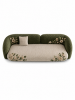 The Uvelora Sofa — Luxury Botanical Curved 4 Seater Sofa