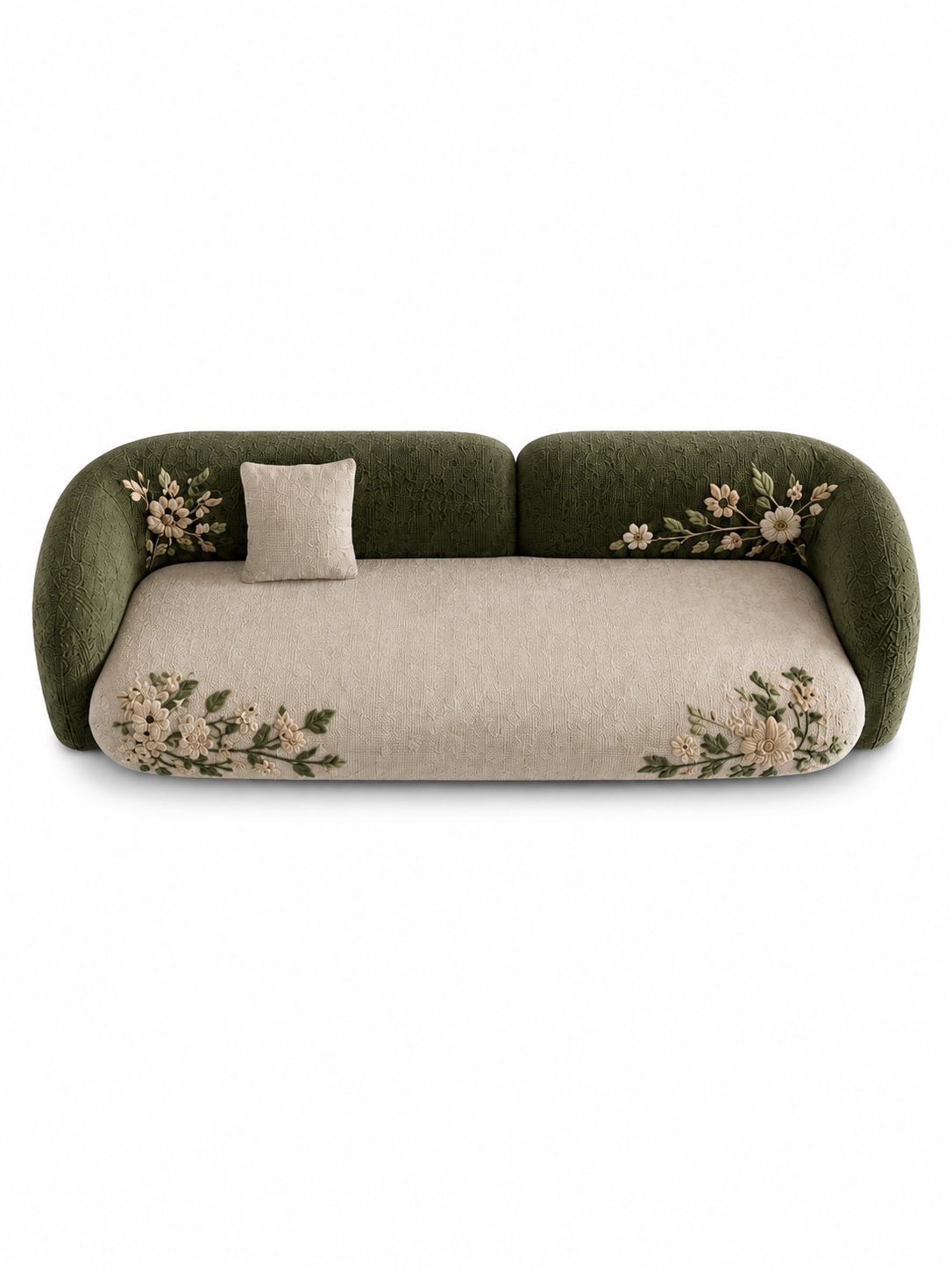 The Uvelora Sofa — Luxury Botanical Curved 4 Seater Sofa