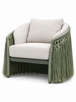 The Verdelle Outdoor Sofa — Luxury Woven Fringe Sofa
