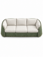 The Verdelle Outdoor Sofa — Luxury Woven Fringe Sofa
