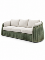 The Verdelle Outdoor Sofa — Luxury Woven Fringe Sofa