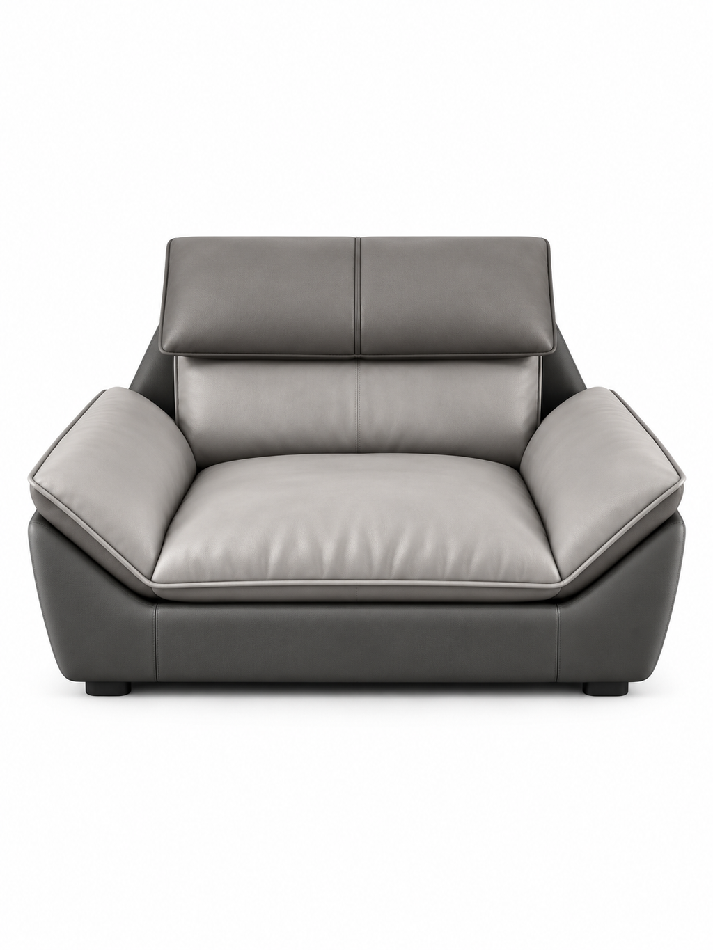The Gravelle Sofa — Luxury Modern Grey Leather 7 Seater Sectional Sofa