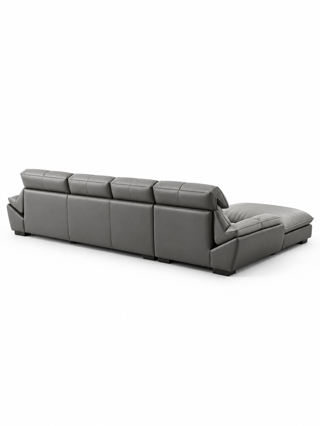 The Gravelle Sofa — Luxury Modern Grey Leather 7 Seater Sectional Sofa