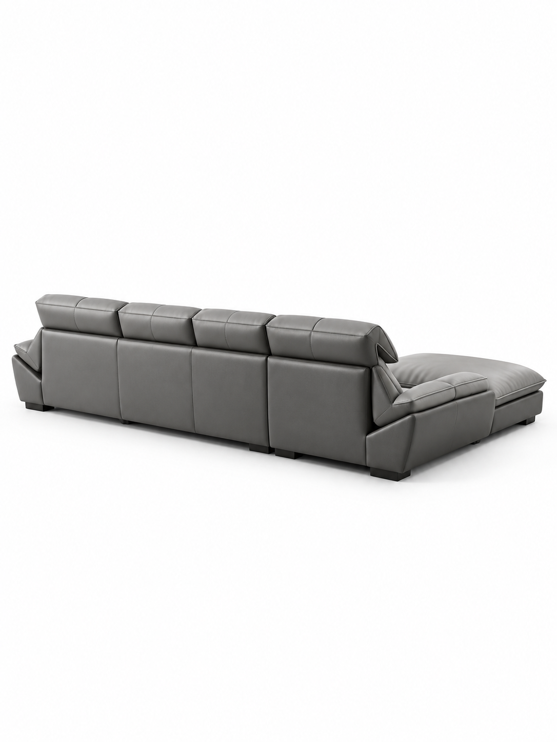 The Gravelle Sofa — Luxury Modern Grey Leather 7 Seater Sectional Sofa