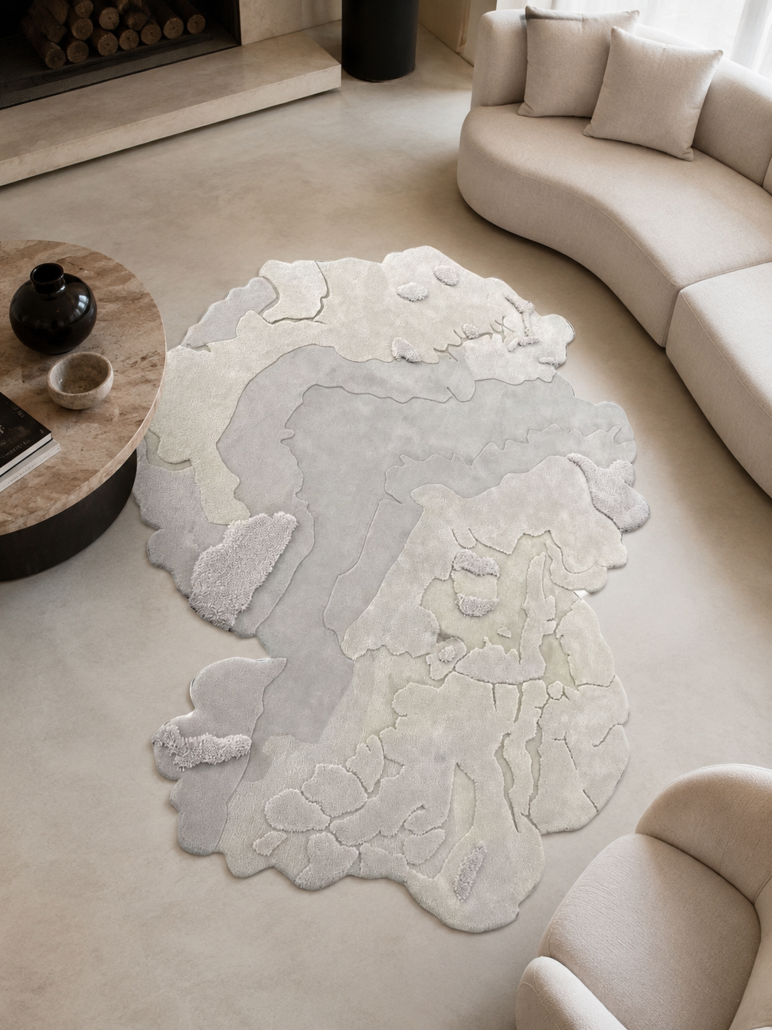 The Luma Terrain Rug — Luxury Organic Sculpted Hand-Tufted Area Rug