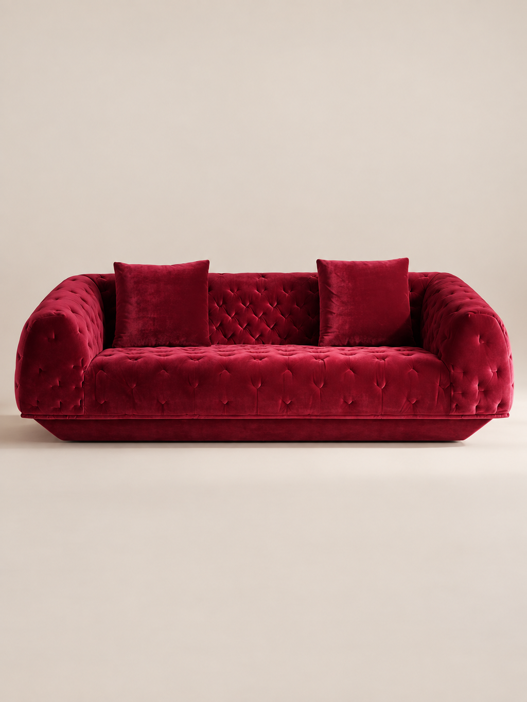The Fuchsia Regent Sofa — Luxury Tufted Velvet 3 Seater Sofa
