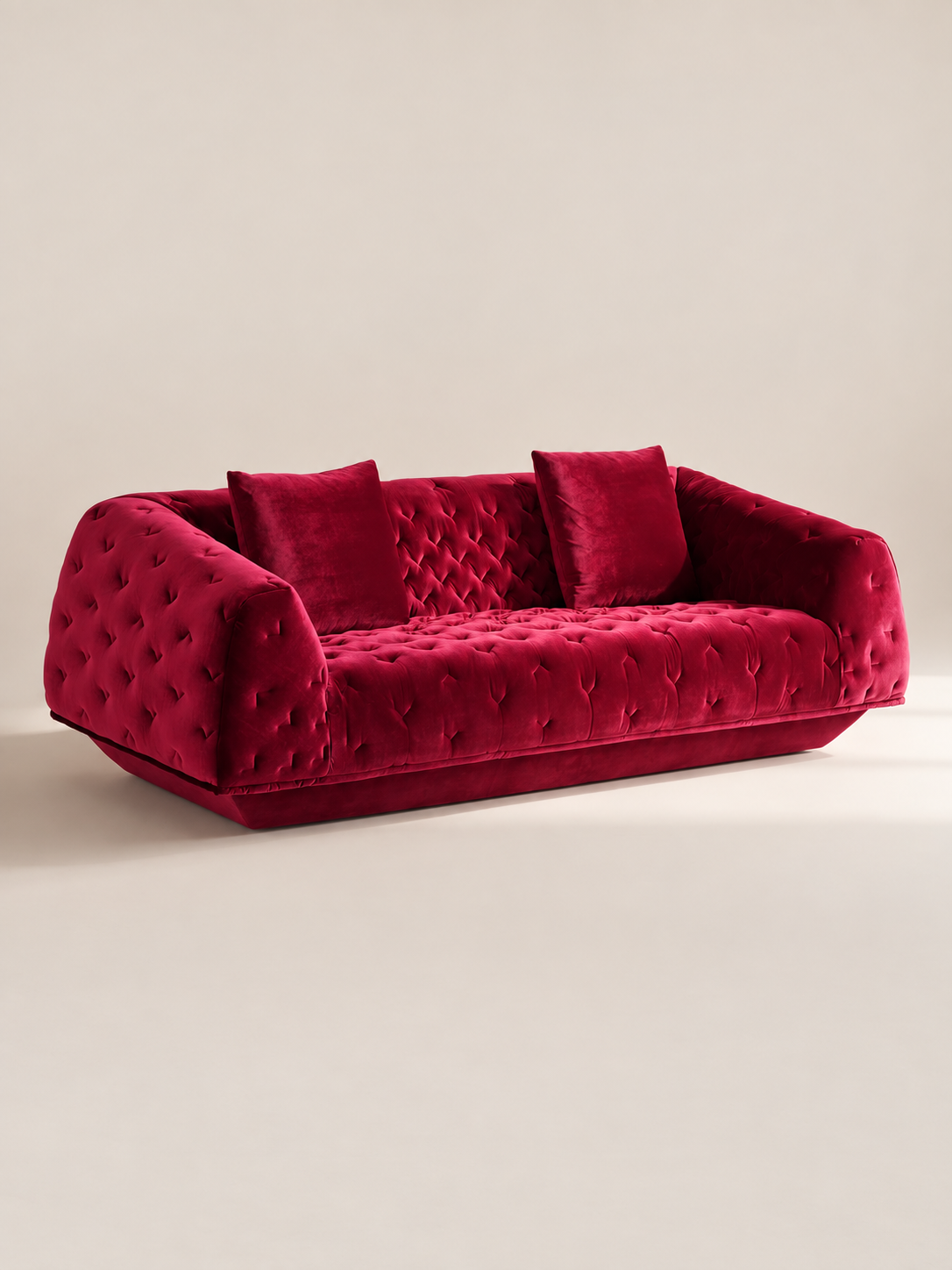 The Fuchsia Regent Sofa — Luxury Tufted Velvet 3 Seater Sofa