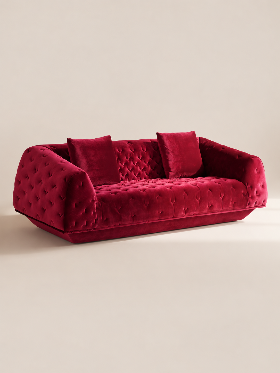 The Fuchsia Regent Sofa — Luxury Tufted Velvet 3 Seater Sofa