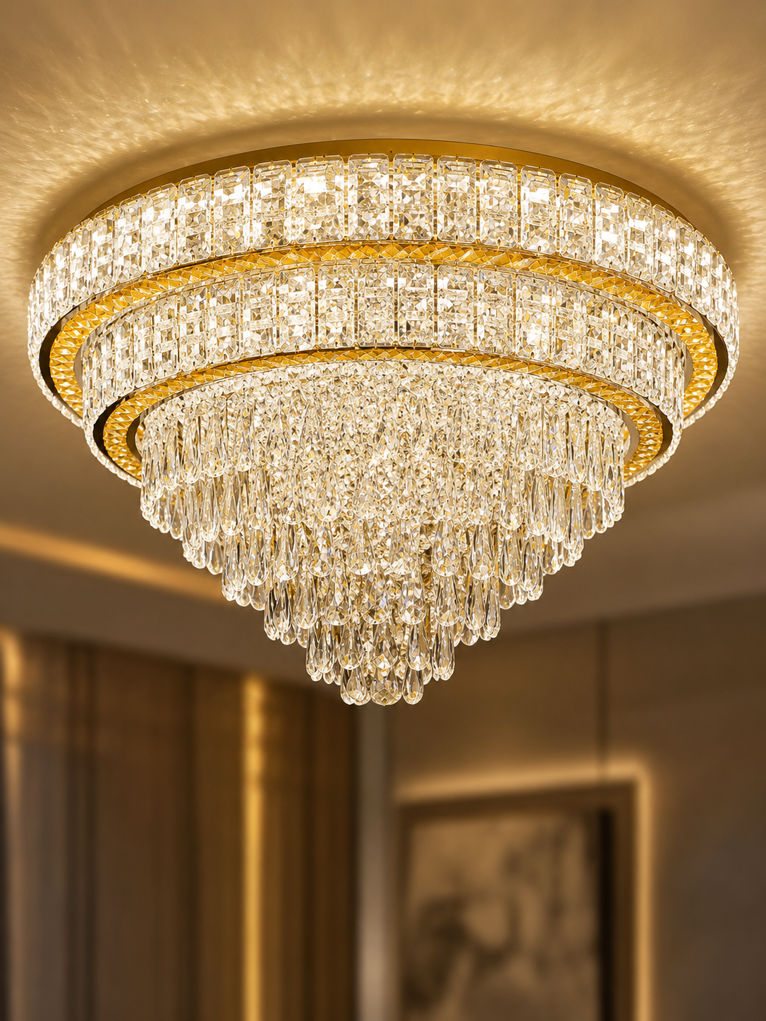 The Haverelle Halo — Luxury Crystal Tiered Chandelier