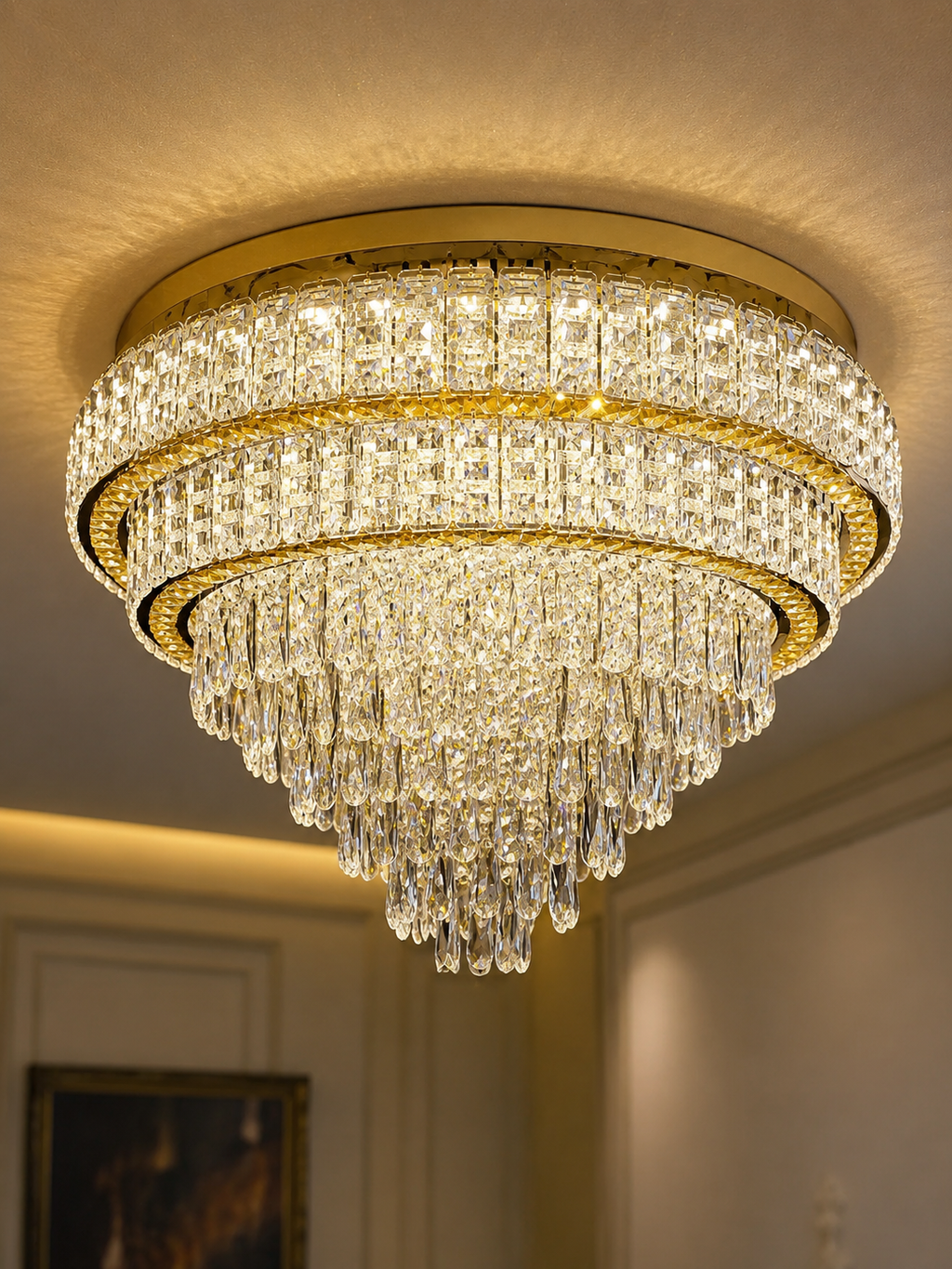 The Haverelle Halo — Luxury Crystal Tiered Chandelier