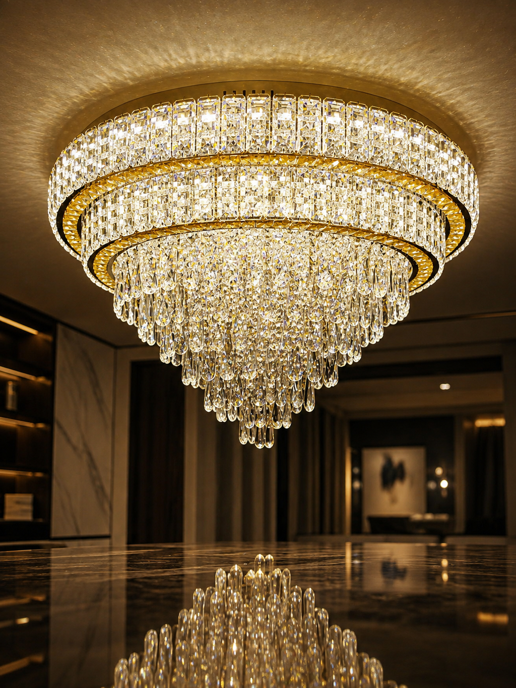 The Haverelle Halo — Luxury Crystal Tiered Chandelier