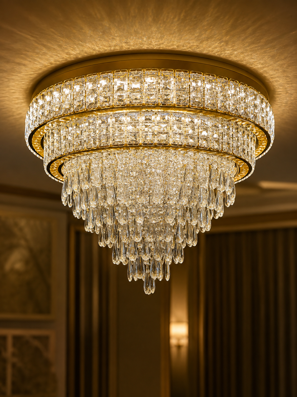 The Haverelle Halo — Luxury Crystal Tiered Chandelier