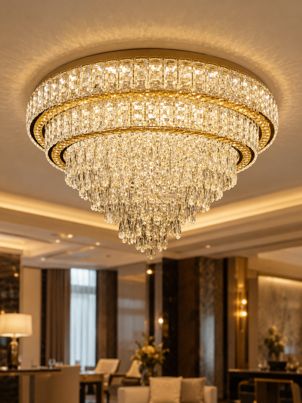 The Haverelle Halo — Luxury Crystal Tiered Chandelier