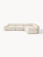 The Dune Corner Sofa — Low-Profile Curves, White Bouclé Upholstery