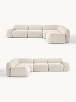 The Dune Corner Sofa — Low-Profile Curves, White Bouclé Upholstery