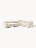 The Dune Corner Sofa — Low-Profile Curves, White Bouclé Upholstery