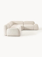 The Dune Corner Sofa — Low-Profile Curves, White Bouclé Upholstery