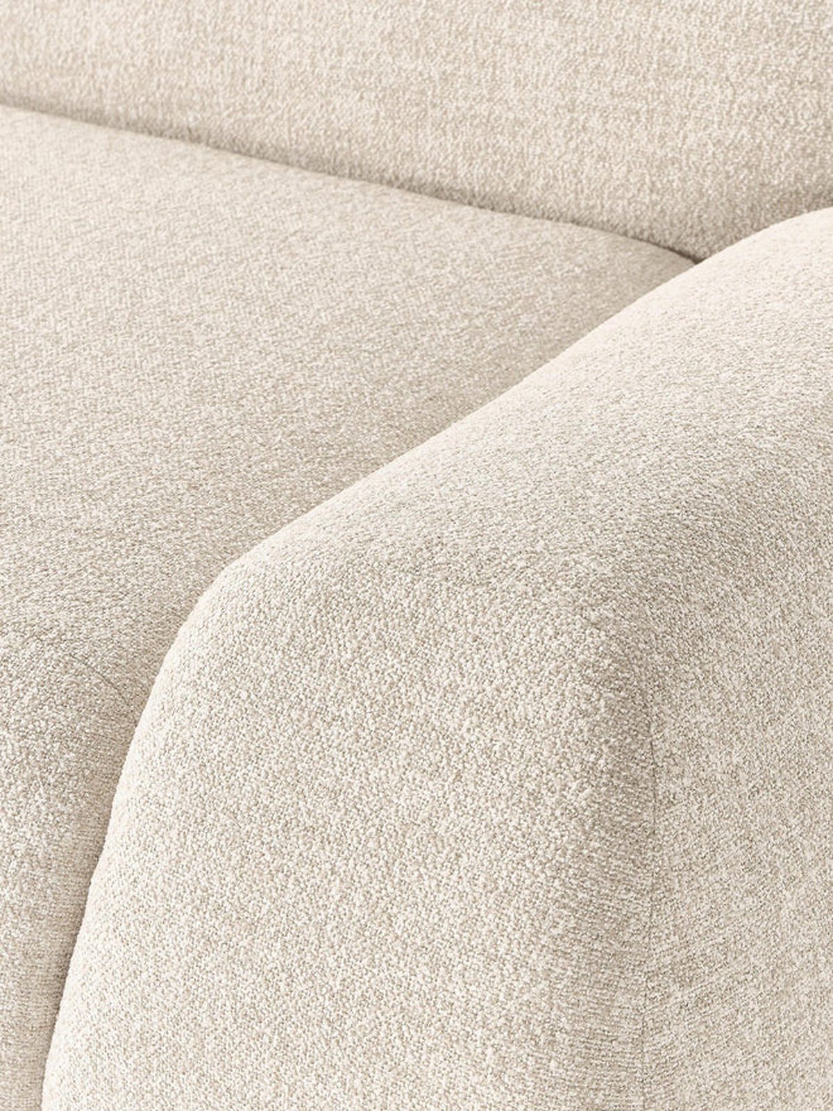 The Dune Corner Sofa — Low-Profile Curves, White Bouclé Upholstery